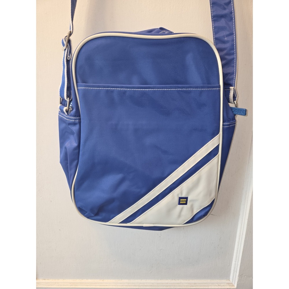 Soren Crossbody Flight Bag Shoulder Blue White Adjustable Strap